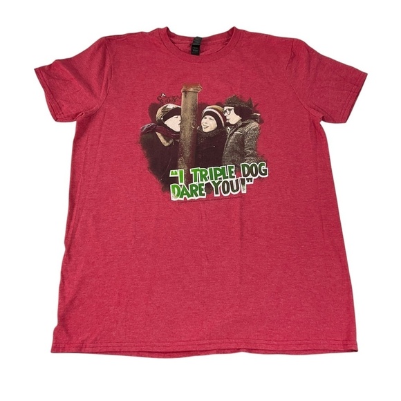 A Christmas Story “I Triple Dog Dare You” Graphic T-Shirt size Large Anvil Tee - Picture 1 of 8